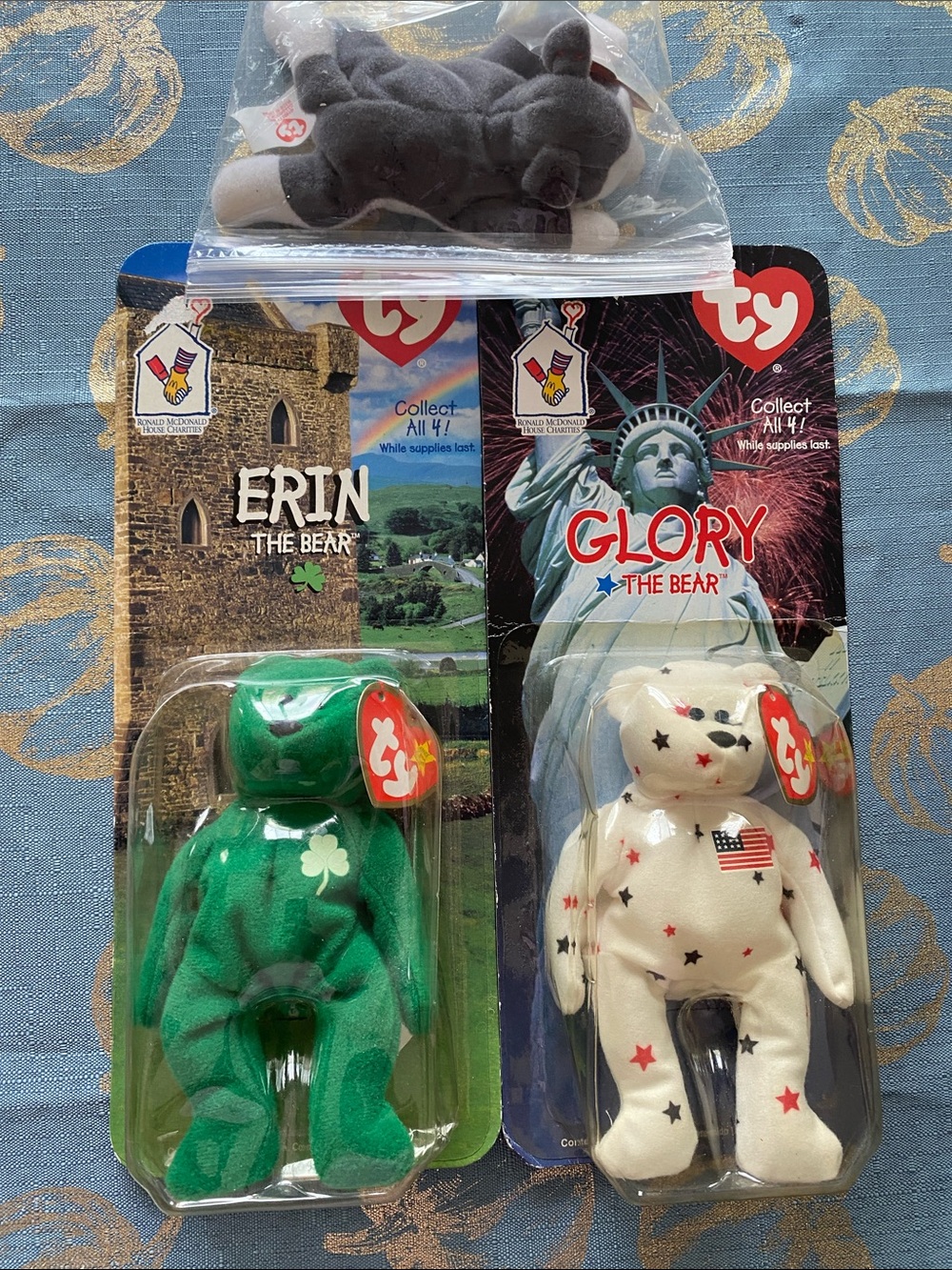 Ty Teenie Beanies: Erin the Bear, Glory the Bear, and Nook the Husky